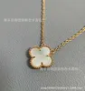 Designer Van Cl-Ap High Edition V-Gold Lucky Clover Halsband Enkel blomma dubbelsidig klavikelkedja med tjock äkta guldelektroplätering SLCI