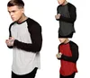 Streetwear masculino beisebol manga longa emenda t camisa tripulação pescoço moda casual cago equipe esportiva camiseta outono topos tamanho m3xl6552209