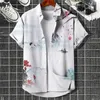 Chemises décontractées pour hommes Mode Peinture à l'encre 3D Imprimé pour hommes Vêtements Fleur Animal Blouses Graphiques Streetwear Blouse à revers Tops pour hommes