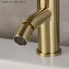 Rubinetti per lavabo da bagno Rubinetto per vasca da bagno in ottone spazzolato oro con rubinetto per lavabo miscelatore caldo e freddo Q240301