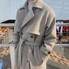 Misto lana da uomo Mauroicardi Autunno Inverno Lungo e spesso cappotto di lana caldo Uomo doppio petto Cappotto di lusso elegante chic stile inglese in misto lana 231006