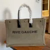 Fomens em relevo, rive gauche shop bag manfra de palha de palha bolsa de linho designer de luxo saco de praia moda lady embreagem loj de lona crossbody ombro bolsas de ombro