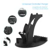 Stands Dual Game Controller Holder för Nintendo Switch Pro PS5 PS4 Xbox Series S X One Headphone Stand Game Disc Rack Accessories