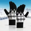 Gants de cyclisme pour écran tactile, équitation confortable, hiver pour femmes et hommes, mitaines en tricot extensible doublées de polaire