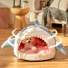 Mats Shark Pet Cat House Bed Indoor Kitten mat Winter Warm Small for cats Dogs Nest Collapsible Cat Cave Cute Sleeping Mats Products