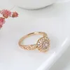 Ehering für Frauen, elegant, echtes 18-Karat-Roségold, Original-Schmuck, Prasiolith anillos de para mujer oro, 18-Karat-Verlobungsgeschenk 240227