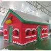 Kostenloses Türschiff, Outdoor-Aktivitäten, 10 x 5 x 4,5 mH (33 x 16,5 x 15 Fuß), lustige aufblasbare Weihnachtsmann-Figur für Kinder, tragbares aufblasbares Weihnachtshaus für Weihnachtsdekoration