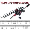 Combo Sougayilang 1.8m 2.1m Casting Fishing Combo Portatile 4 Sezioni Canna da pesca in fibra di carbonio e 17 + 1BB Mulinello da baitcasting Set Attrezzatura