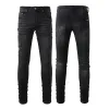 AIR Jeans viola jeans da uomo Jeans firmati Moda motociclisti strappati in difficoltà Donna Denim cargo per uomo Pantaloni neri Buco rotto Jeans skinny 929123474