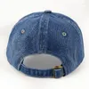 Casquettes de baseball Casquette de baseball en denim solide simple portée chapeaux de coton lavés à la mode Sports de plein air hommes femmes chapeau de parasol chapeaux accessoire