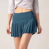 2024SS LU Lemon Yoga Shorts Golf Pleated Kirt Gym Fitness Sport Tennis Kvinnlig utomhus Jogging Summer Mini kjol Golf Women Clothing Running Athletic