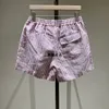 Herren-Shorts für Frühling und Sommer, Loro Piano, rosa gestreift, Strandhose aus reinem Leinen