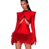 Casual Dresses Christmas Style Women Long Sleeve Sexy Beading Bodycon Mini Bandage Dress Fashion Nightclub Party Cocktail Wholesale