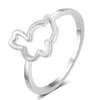 Klusterringar Fashion Metal Hollow Out Animal Ring Gold och Silver Color Women's Finger Accessories Creative Girl Jewelry