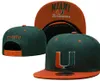 2024 All Team Fan's USA College Baseball Adjustable Alabama Miami Hurricanes Hat On Field Mix Order Size Closed Flat Bill Base Ball Snapback Caps Bone Chapeau