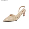 Robe chaussures femmes pompes slingback chaussures en cuir de vache sandales à talons hauts printemps été chaussures plissées pointues toeh2431