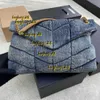 حقائب الكتف أكياس الكتف الأكياس الفاخرة مغسولة حقيبة Messenger Denim 2024 Puffer Classic Flap Bag Bag Bage Chain Cowboy Crossbody Designer Women Saddle Luxury Bage