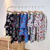 Foreign Trade Order! Japanese G-family Summer Cartoon Hero Print Knitted Cotton Embroidered Short Sleeve Pajamas Home Furnishings Couples
