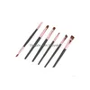 Pinceaux de maquillage Entier 6 pcs Maquillage Professionnel Cosmétiques Pinceaux Ombres À Paupières Eyeliner Nez Smudge Brush Tool Set Kit Pour Brushes351407 Dhsdg