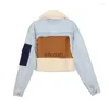 Women's Jackets Jackets Clothing Lamb Wool Denim Patchwork Coat Black Blue Winter Warm High Streetwear Plus Size XXL 240301