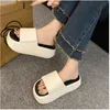 Thick Soled Slippers Womens Summer Korean Version Dual Color EVA Casual Comfortable High Heels Bread Platform 240228