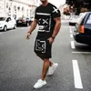 Survêtements pour hommes Survêtement à manches courtes Set Summer Man Outfit Mode T-shirt Shorts Deux pièces surdimensionnées Casual Jogging Sports Suit