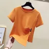 Women's T Shirts Real S 2024 Summer T-shirt Irregular Short Sleeve Dress