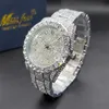 Luxe Mannen Horloge Bling Grote Diamant Quartz Horloges Mannelijke Hip Hop Rock Stijlvolle Waterdichte Kalender Horloges Droshipping