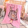 Kinderdecken, Flanell, Ente/Bär/Katze/Hund, warme Cartoon-Decken, glatte Flanelldecke, Babybettwäsche, Wickeldecke, 1,0 x 1,4 m