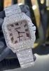 Luxo personalizado Iced Out zircon moissanite diamante relógio de pulso banhado a ouro masculino relógios de hip hop