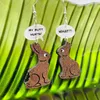 Dangle Oorbellen Leuke Cartoon Acryl Praten Pasen Voor Vrouwen Chocolade Kleur Letters Gebroken staart Drop Earring Sieraden