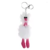 Porte-clés en fausse fourrure d'autruche, sac cadeau pour enfants, décoration en peluche, pendentif animal, sac à dos, jouet de charme