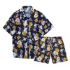 Men's Tracksuits Summer Sportwear Quick Drying Shirt Sets Hawaiian Suit Casual Holiday Floral Print Beach Shorts 2 Piece Outfits Male