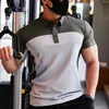 Moda masculina esporte camiseta ginásio correndo moletom de fitness manga curta magro topo casual negócios polo camisa treino golfe plus size 240228