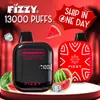 パフ蒸気vape 13000パフ使い捨てオリジナルの電子タバコ蒸気箱充電式プレフィルドe cigスクリーンポッドフィジーブーム13000パフヴァーパーeu送料無料