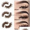 Falska ögonfransar asiteo 3D Real Mink Lashes Wholesale Natural Brown Colored Makeup Thick Long Black Extension Supplies 231013 Drop de Dhikb