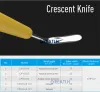 Strumenti 1 pz Lame Chirurgiche Usa E Getta Coltello a Mezzaluna Oftalmico per Tunnel Sclerale Oftalmico Veterinario Microchirurgia della Cataratta