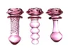 Neue Rosa Rose Glas Anal Plug Glatte Anal Perlen Prostata Massage Glas Butt Plug Erwachsene Sex Spielzeug für Frauen Männer glas Dildo Y1910305568456