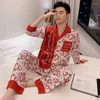 Men's Sleepwear 2024 Couple Pajamas Spring Autumn Women Ice Silk Cool Comfortable Thin Homewear Suit Luxury Loose Casual Men Nightclothes