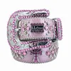 Ceinture de luxe Bb Simon Ceintures Hommes Femmes Ceinture de diamant de haute qualité Bouton de gemme en métal brillant Noir Bleu Blanc Strass multicolore Ceinture cadeau