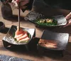 皿プレート日本のヘッジホッグスコマーシャル寿司鍋グリルス​​クエアデリケート醤油ディッシュデザート1568463