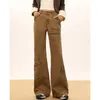 Damen Jeans American Vintage Herbst Lässige Hohe Taille Elastizität Dünne Gerade Hosen Frauen Straße Khaki Ausgestelltes