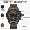 Autres montres CURREN Hommes Top Marque De Luxe Montre De Sport Étanche Chronographe Quartz Militaire En Cuir Véritable Reloio Masculino Q240301