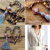 Pendant Necklaces Necklaces Outstanding New Natural Stones Japers Charm Geometric Pendant Necklace Women Elegant Tassel Yoga Jewelry W Dhagy