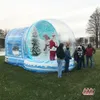 Großhandel 2024 Weihnachtsaktivitäten Riesige aufblasbare Schneekugel mit aufblasbarem Tunnel-Ballon Weihnachtsdekoration