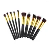 Makeup Brushes 10pcs/set Foundation Powder Eyeshadow Lipstick Blending Tools Portable Beginner Kit