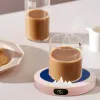 Tragbarer USB-Heizbecher, warm, 3-Gang-Kaffeetasse, intelligentes Thermostat-Wärmekissen, Milchtee-Heizkissen, Rosa