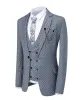 Suits Mens Suits Wave Point Üç Parçası Erkekler Elbiseler Takım Sıras Çamurluk Ofis İşleri Düğün için Takımlar (Blazer+Yelek+Pantolon)