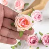 Yüksek kaliteli yapay gül çiçekleri toplu, 1.57 "küçük ipek sahte güller dekorasyon için çiçek başları, el sanatları, düğün centerpieces gelin duş partisi ev dekor