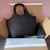 Große Kapazität Einkaufstasche Maxi Einkaufstasche Strand Designer Taschen Echtes Leder Frauen Tote Designer Gitter Handtasche Geldbörse Reise Umhängetasche Schulter